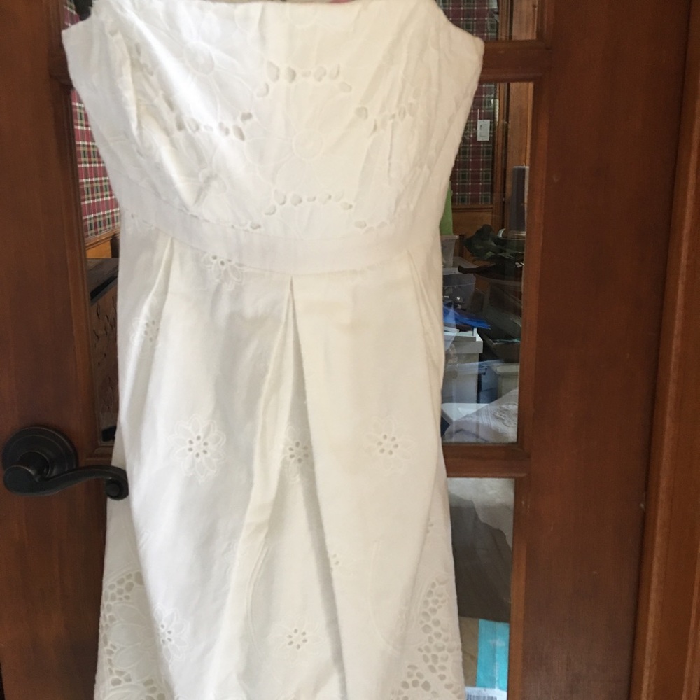 Lilly Pulitzer White Pleated Strapless Sundress - Picture 9 of 16